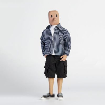 1/12 Scale Male Clothes,Male Casual Shirt T-Shirt Workwear Shorts Outfit Clothing for 6inch Soldier Action Figure Body (Royal Blue Shirt+White T-Shirt+Black Shorts)