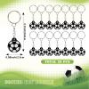 160Pcs Soccer Party Favor Set, 20Pcs Satin Soccer Scrunchies Hair Ties, 20Pcs Soccer Bracelet, 20Pcs Soccer Key chains, 100Pcs Soccer Stickers for Soccer Sports Birthday Themed Party Decoration view 4