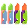 3D Printing Fidget Knife Toy for Adults - Funny Plastic EDC Carrot Knife Toy - Sensory Toys Anxiety Stress Relief Toy - Stocking Stuffers Gift (2 Luminous+2 Greenpurple) view 1
