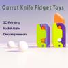 3D Printing Fidget Knife Toy for Adults - Funny Plastic EDC Carrot Knife Toy - Sensory Toys Anxiety Stress Relief Toy - Stocking Stuffers Gift (2 Luminous+2 Greenpurple) view 2