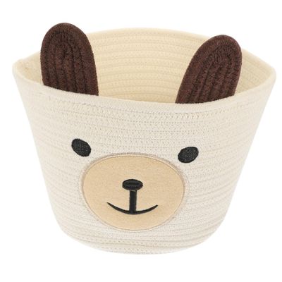 Homoyoyo Bear Storage Basket Kids Storage Large Small Snack Toy Food Toy Bins Jute Rope Planter Blanket Child Cotton Rope Small Animals Bread Basket
