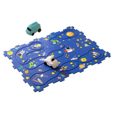 shamjina Puzzle Car Track Play Set Rail Car Building Toys Brain Development Track Building Blocks for Girls Boys Kids, Space 12 Puzzle