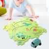 Jigsaw Puzzle Car Track Play Set Track Puzzle, Rail Car Building Toys Montessori Toy for Girls Preschool, Dinosaur 4 Puzzle view 4