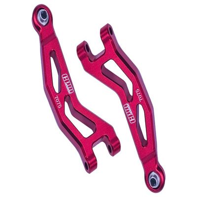 Aluminum 7075 Front Upper Suspension Arms For Arrma 1/18 GRANITE GROM MEGA 380 Brushed 4X4 Monster Truck ARA2102 Upgrade Parts - Red