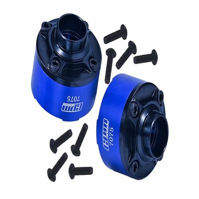 Medium Carbon Steel+Aluminum 7075 Front Center Rear Diff Case Set of Two for Traxxas 1:5 X Maxx 6S / X Maxx 8S / XRT 8S Monster Truck Upgrades - Blue