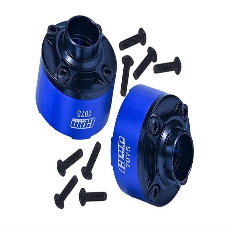Medium Carbon Steel+Aluminum 7075 Front Center Rear Diff Case Set of Two for Traxxas 1:5 X Maxx 6S / X Maxx 8S / XRT 8S Monster Truck Upgrades - Blue