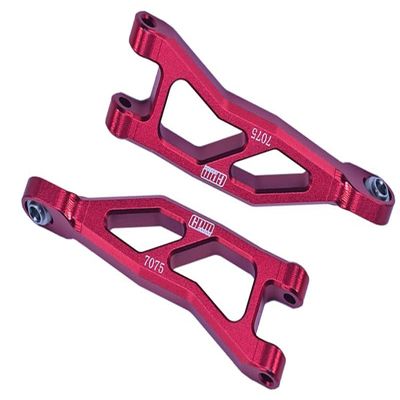 Aluminum 7075 Rear Upper Suspension Arms For Arrma 1/18 GRANITE GROM MEGA 380 Brushed 4X4 Monster Truck ARA2102 Upgrade Parts - Red