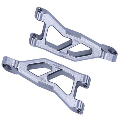 Aluminum 7075 Rear Upper Suspension Arms For Arrma 1/18 GRANITE GROM MEGA 380 Brushed 4X4 Monster Truck ARA2102 Upgrade Parts - Silver
