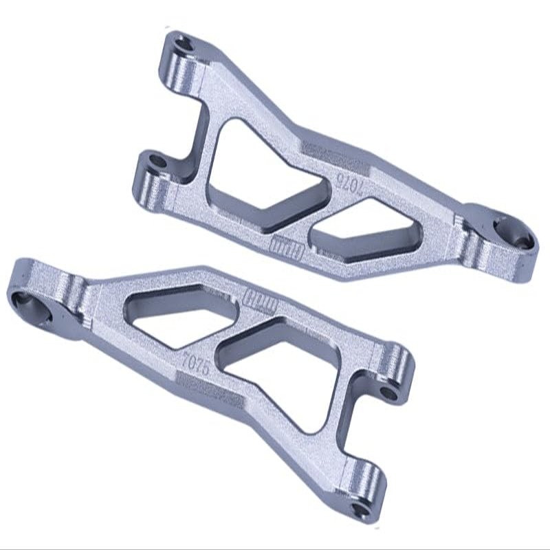 Aluminum 7075 Rear Upper Suspension Arms For Arrma 1/18 GRANITE GROM MEGA 380 Brushed 4X4 Monster Truck ARA2102 Upgrade Parts - Silver