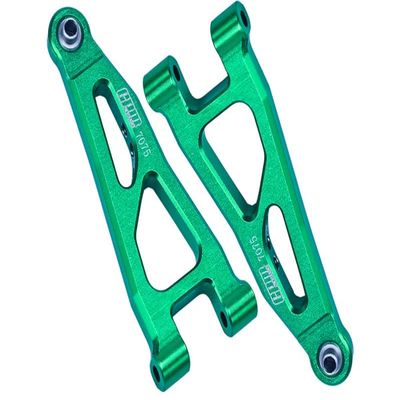 Aluminum 7075 Front Lower Suspension Arms For Arrma 1/18 GRANITE GROM MEGA 380 Brushed 4X4 Monster Truck ARA2102 Upgrade Parts - Green