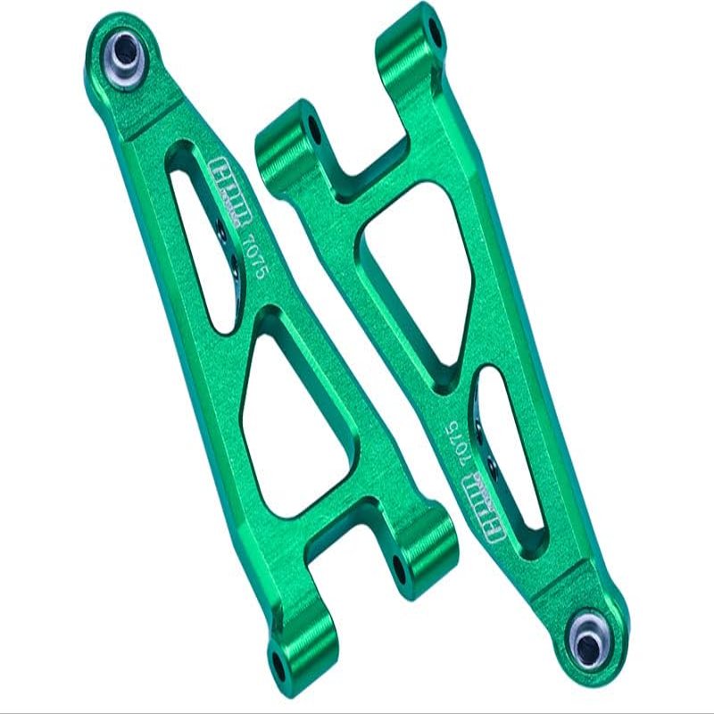 Aluminum 7075 Front Lower Suspension Arms For Arrma 1/18 GRANITE GROM MEGA 380 Brushed 4X4 Monster Truck ARA2102 Upgrade Parts - Green