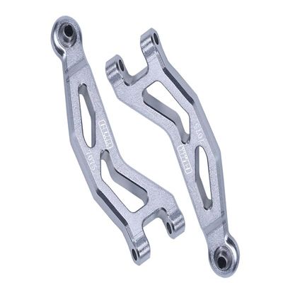 Aluminum 7075 Front Upper Suspension Arms For Arrma 1/18 GRANITE GROM MEGA 380 Brushed 4X4 Monster Truck ARA2102 Upgrade Parts - Silver