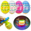 Pinkiwine 4 Pack Easter Eggs Light Up Spinning Tops with Flashing LED Lights for Kids Boys Girls Easter Basket Stuffers Toys Gifts view 1