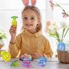 Pinkiwine 4 Pack Easter Eggs Light Up Spinning Tops with Flashing LED Lights for Kids Boys Girls Easter Basket Stuffers Toys Gifts view 4