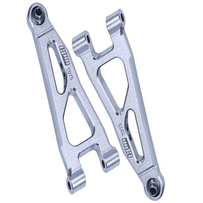 Aluminum 7075 Front Lower Suspension Arms For Arrma 1/18 GRANITE GROM MEGA 380 Brushed 4X4 Monster Truck ARA2102 Upgrade Parts - Silver