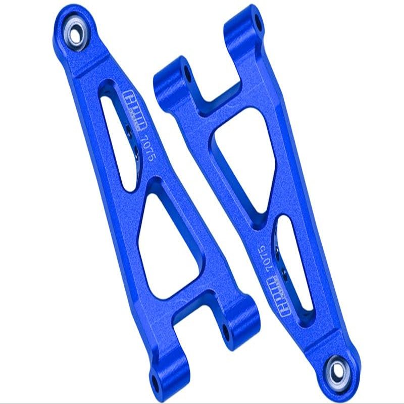 Aluminum 7075 Front Lower Suspension Arms For Arrma 1/18 GRANITE GROM MEGA 380 Brushed 4X4 Monster Truck ARA2102 Upgrade Parts - Blue