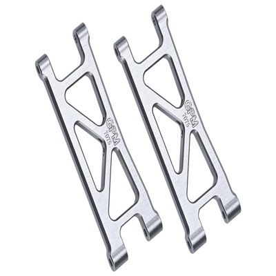 Aluminum 7075 Rear Lower Suspension Arms For Arrma 1/18 GRANITE GROM MEGA 380 Brushed 4X4 Monster Truck ARA2102 Upgrade Parts - Silver