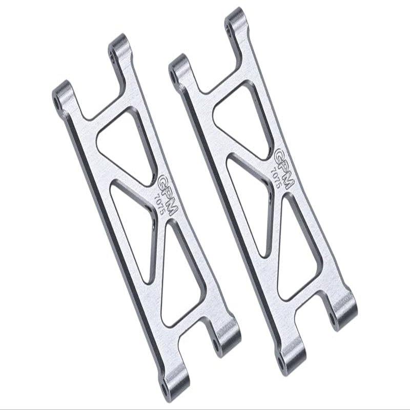 Aluminum 7075 Rear Lower Suspension Arms For Arrma 1/18 GRANITE GROM MEGA 380 Brushed 4X4 Monster Truck ARA2102 Upgrade Parts - Silver
