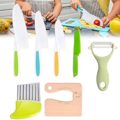 Kid Safe Kitchen Set,Children-Safe Kitchen Set,Montessori Kitchen Tools for Toddlers,Kid Safe Knife Set for Real Cooking