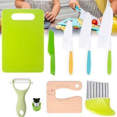 Kid Safe Kitchen Set,Children-Safe Kitchen Set,Montessori Kitchen Tools for Toddlers,Kid Safe Knife Set for Real Cooking