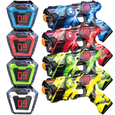 BAIAI Laser Tag Guns Set of 4 with Digital LED Vests Score Display,Cool Outdoor Toys for Kids Ages 8 9 10 11 12+ Boys Girls Children Teens Adults Birthday Gifts Toys Christmas