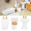 1/24 Scale Simulation Ceramic Dollhouse Miniature Bathroom Set 3 Colors Bathtub Toilet Sink (Pure White) view 2