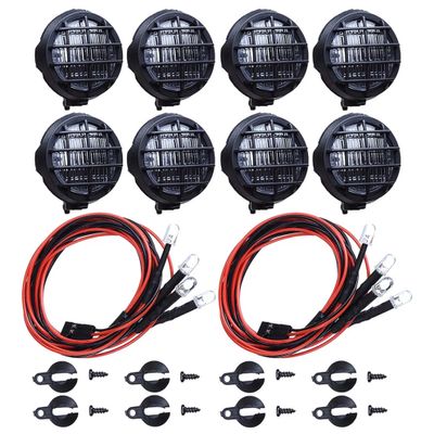 BOLIDORC 2 Pack RC Light 4LED Spotlights Roof Lights with Light Cover Lampshade for 1/8 1/10 RC Crawler Car TRX4 D90 D110 SCX10 CC01 TF2