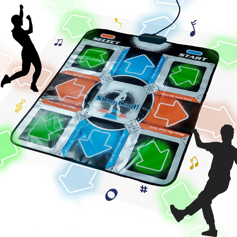 Mad Monkey Dance Mat for Children from 8 Years Old - Retro Dance Mat - Musical Mat with Over 100 Songs, 9 Games and 3 Difficulty Levels