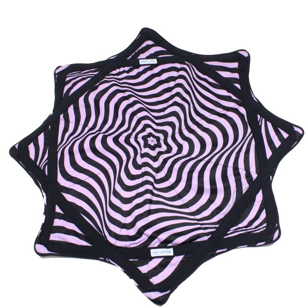 Mougee (moo-JEE) Air Flow Star -Neon Series - for Beginners & Advanced - Fun&Challenging -Double Stitched Flow Toy -Vibrant Colors&Patterns -High Quality&Durable - 28 Diameter - Purple Ripple - Neon