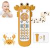 KOESMG Baby TV Remote Control Toy with Soft Silicone Cute Carb Cover, Musical Realistic Play Remote Toy with Light and Sound, 3 Language Educational Learning Toy for 6M+ Boy and Girls(Yellow) view 1
