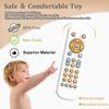 KOESMG Baby TV Remote Control Toy with Soft Silicone Cute Carb Cover, Musical Realistic Play Remote Toy with Light and Sound, 3 Language Educational Learning Toy for 6M+ Boy and Girls(Yellow) view 4