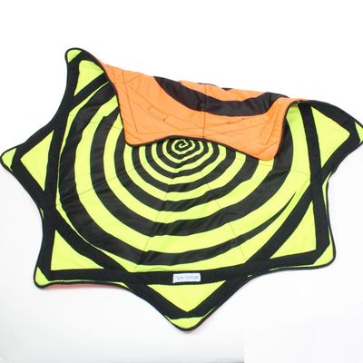 Mougee (moo-JEE) Air Flow Star - Neon Series - for Beginners & Advanced - Fum&Challenging -Double Stitched Flow & Vibrant Colors & Patterns Durable - 28 Diameter - Orange/Yellow Neon