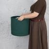 XUANGUO Cotton Rope Basket For Girls Boys Kids 16X14 Baby Laundry Basket Nursery Bin Round Woven Baskets Organizer For Storage Toys Blankets Shoes Clothes dark green view 3