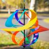 In the Breeze 2484  Rainbow Poly Vortex Spinner  Mesmerizing and Colorful Hanging Wind Spinner view 3