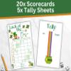 Bunco St. Patrick's Day Themed Game Kit with Score Sheet, Tally Sheet, Ghost Player and Bunco Card view 4