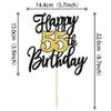 1 PCS Happy 55th Birthday Cake Topper Black Gold Glitter Cheers to 55 Years Birthday Cake Pick 55 Fabulous Cake Decoration for Happy 55th Birthday Anniversary Party Decorations Supplies view 2