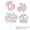 1 Pack Onederland Cake Topper Glitter Snowflake Cake Pick Decorations Winter Wonderland Snowflake 1st Birthday Kids Party Supplies Silver view 3