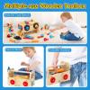 Montessori Kids Tool Set, Wooden Toddler Tool Bench Educational Toys for Ages 2-4, 2 Year Old Boy Gift for Birthday Christmas, STEM Pretend Play Tool Box, Learning Developmental Construction Toys view 4