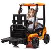 12V Ride on Forklift Car with Tent, Licensed JCB Battery Powered Electric Construction Car for Kids with Electric Liftable Fork, Seat Belt, Remote Control, Spring Suspension, Yellow view 1