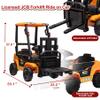 12V Ride on Forklift Car with Tent, Licensed JCB Battery Powered Electric Construction Car for Kids with Electric Liftable Fork, Seat Belt, Remote Control, Spring Suspension, Yellow view 3