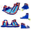HapCap Inflatable Water Slide with Air Blower, Three Water Slides, 2 Climbing Walls, Tunnel, Obstacle Bar, Outdoor Backyard, 13.8 ft x 13.5 ft view 4