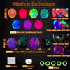 109 PCS UV Neon Balloons Black Light Balloons Glow in The Dark Balloon Blacklight Reactive Fluorescent Polka Dot Stars Latex Balloon Assorted Colors Light Up Neon Party Supplies Glow Party Decorations view 2