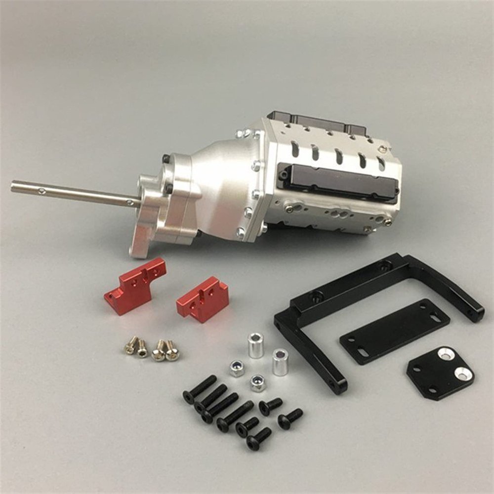Tsolay for 1/10 RC Crawler Car for Axial SCX10 II 90046 Racing V8 Engine Motor Kit Original Gearbox Modification Kit Modification Accessories