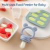 2 Pack Silicone Baby Fruit Feeder with Mini Freezer Tray, Breastmilk Popsicle Molds for Baby Teething Relief, Fresh Food Feeder for Safe Infant Self Feeding, Extra Food Pouches view 4