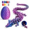 Cessfle 12" Prefilled Easter Dragon Eggs with 3D Printed Dragons Inside, 3D Printer Articulated Crystal Fidget Toy, Easter Basket Stuffers for 5-7 4-6 8-12 Year Old Boys Kid Teen Girls Adult view 1