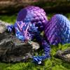 Cessfle 12" Prefilled Easter Dragon Eggs with 3D Printed Dragons Inside, 3D Printer Articulated Crystal Fidget Toy, Easter Basket Stuffers for 5-7 4-6 8-12 Year Old Boys Kid Teen Girls Adult view 2