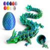 Cessfle 12" Prefilled Easter Eggs with 3D Printed Dragons Inside, 3D Printer Articulated Crystal Fidget Toy,Easter Basket Stuffers for 5-7 4-6 8-12 Year Old Boys Kid Teen Girls Adult view 1