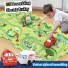 4 Year Old Boy Birthday Gift, Puzzle Racer Kids Car Track Set Puzzle Racer Car Track Set with Roadmap Puzzle Track Car Play Set Toys for 4 Year Old Boys (B-Space, set2-15PCS) view 4