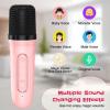 LENRUE Karaoke Machine for Kids, Birthday Gifts for Girls Boys Teens with Wireless Microphone, Colored Lights, Trendy Stuff Gifts for 3, 4, 5, 6, 7, 8, 9, 10 +Year Old view 3