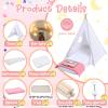 Windyun 6 Pack Kids Teepee Tent for Slumber Party Sleepover Tents for Girls Party with Air Mattress, Star Lights, Blankets Trays Sheets, Natural Cotton Toddler Play Teepee for Indoor Outdoor(White) view 2
